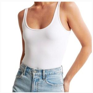 Women's Abercrombie White Ribbed bodysuit